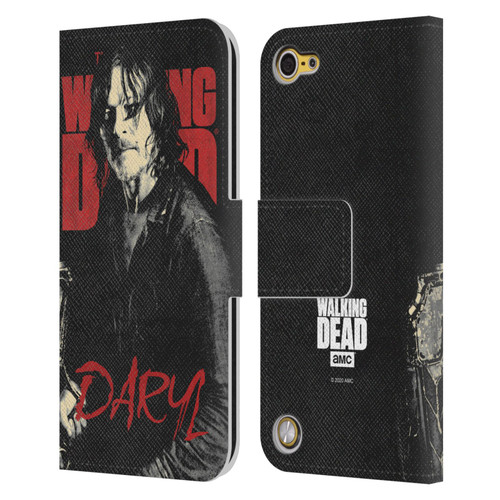 AMC The Walking Dead Season 10 Character Portraits Daryl Leather Book Wallet Case Cover For Apple iPod Touch 5G 5th Gen