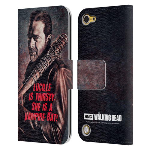 AMC The Walking Dead Negan Lucille Vampire Bat Leather Book Wallet Case Cover For Apple iPod Touch 5G 5th Gen