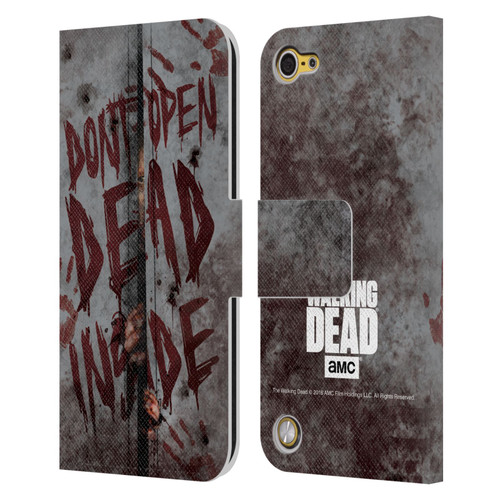 AMC The Walking Dead Typography Dead Inside Leather Book Wallet Case Cover For Apple iPod Touch 5G 5th Gen