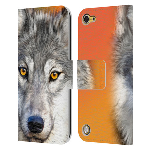 Aimee Stewart Animals Autumn Wolf Leather Book Wallet Case Cover For Apple iPod Touch 5G 5th Gen