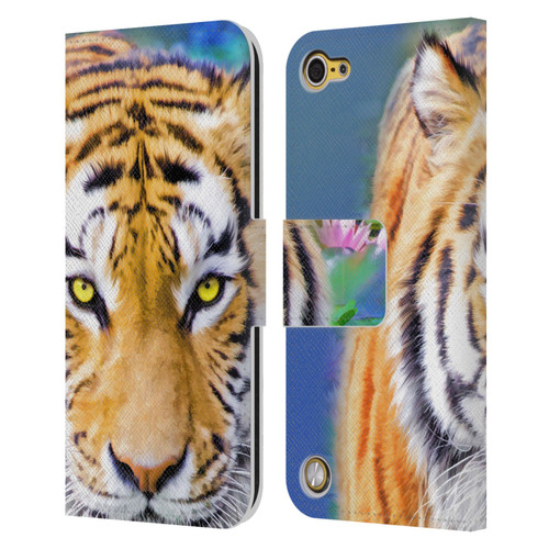 Aimee Stewart Animals Tiger Lily Leather Book Wallet Case Cover For Apple iPod Touch 5G 5th Gen