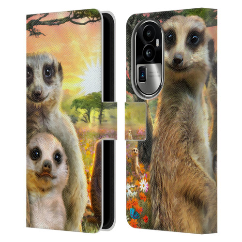 Aimee Stewart Animals Meerkats Leather Book Wallet Case Cover For OPPO Reno10 Pro+