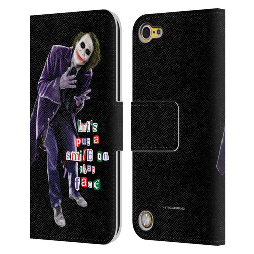 The Dark Knight Graphics Joker Put A Smile Leather Book Wallet Case Cover For Apple iPod Touch 5G 5th Gen