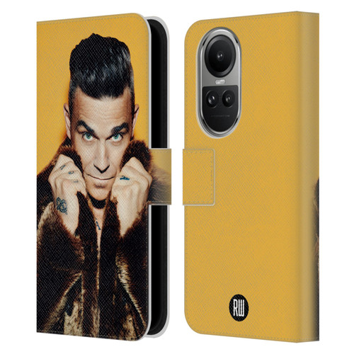 Robbie Williams Calendar Fur Coat Leather Book Wallet Case Cover For OPPO Reno10 5G / Reno10 Pro 5G