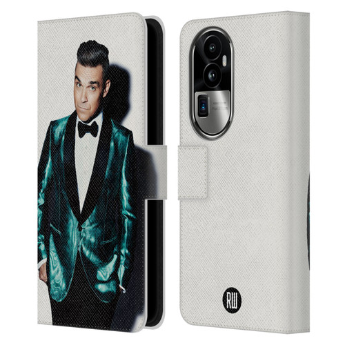 Robbie Williams Calendar White Background Leather Book Wallet Case Cover For OPPO Reno10 Pro+