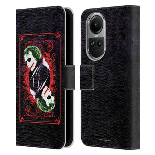 The Dark Knight Graphics Joker Card Leather Book Wallet Case Cover For OPPO Reno10 5G / Reno10 Pro 5G