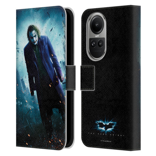 The Dark Knight Key Art Joker Poster Leather Book Wallet Case Cover For OPPO Reno10 5G / Reno10 Pro 5G