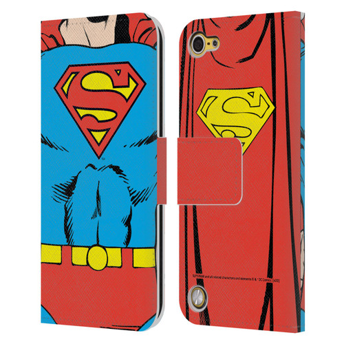 Superman DC Comics Logos Classic Costume Leather Book Wallet Case Cover For Apple iPod Touch 5G 5th Gen