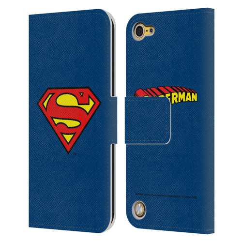 Superman DC Comics Logos Classic Leather Book Wallet Case Cover For Apple iPod Touch 5G 5th Gen
