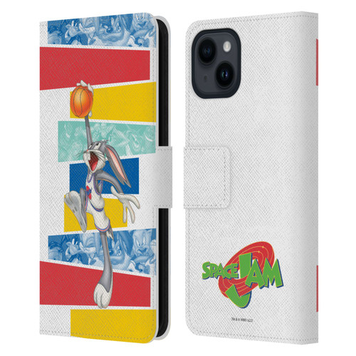 Space Jam (1996) Graphics Bugs Bunny Leather Book Wallet Case Cover For Apple iPhone 15