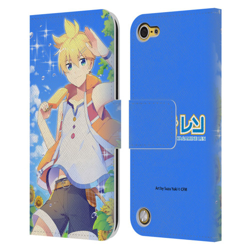 Hatsune Miku Characters Kagamine Len Leather Book Wallet Case Cover For Apple iPod Touch 5G 5th Gen