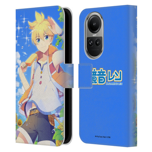 Hatsune Miku Characters Kagamine Len Leather Book Wallet Case Cover For OPPO Reno10 5G / Reno10 Pro 5G