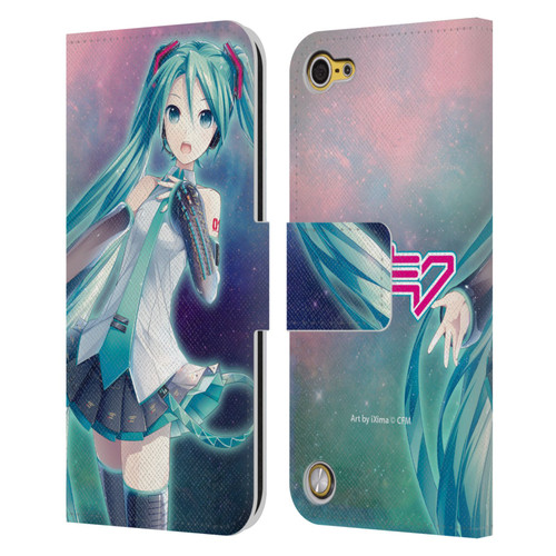 Hatsune Miku Graphics Nebula Leather Book Wallet Case Cover For Apple iPod Touch 5G 5th Gen