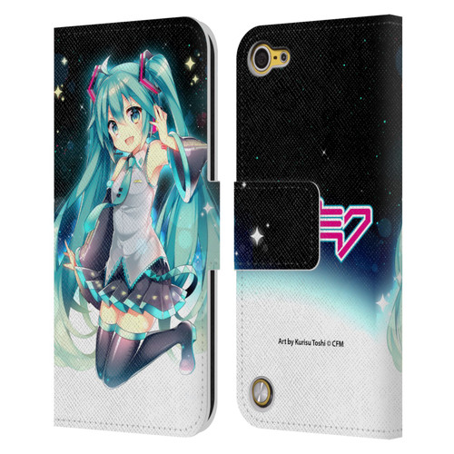 Hatsune Miku Graphics Night Sky Leather Book Wallet Case Cover For Apple iPod Touch 5G 5th Gen