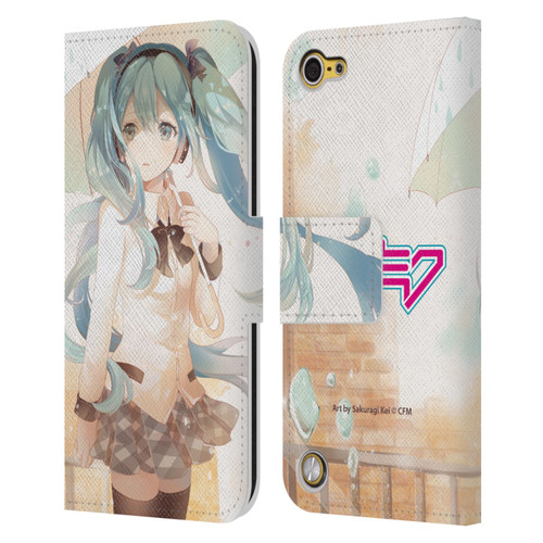 Hatsune Miku Graphics Rain Leather Book Wallet Case Cover For Apple iPod Touch 5G 5th Gen