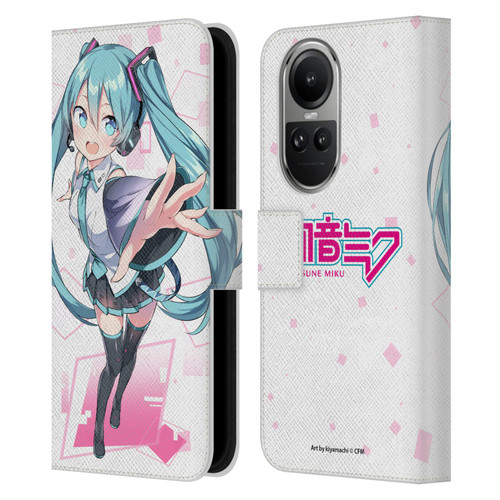 Hatsune Miku Graphics Cute Leather Book Wallet Case Cover For OPPO Reno10 5G / Reno10 Pro 5G