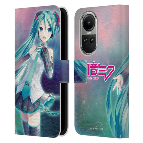 Hatsune Miku Graphics Nebula Leather Book Wallet Case Cover For OPPO Reno10 5G / Reno10 Pro 5G