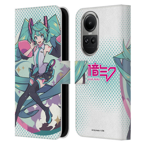 Hatsune Miku Graphics Pastels Leather Book Wallet Case Cover For OPPO Reno10 5G / Reno10 Pro 5G