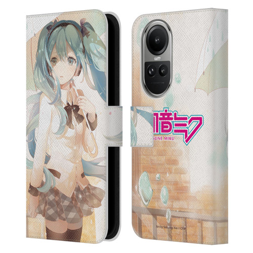 Hatsune Miku Graphics Rain Leather Book Wallet Case Cover For OPPO Reno10 5G / Reno10 Pro 5G