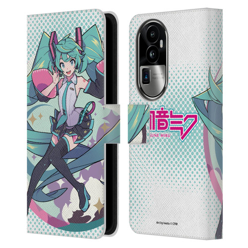 Hatsune Miku Graphics Pastels Leather Book Wallet Case Cover For OPPO Reno10 Pro+