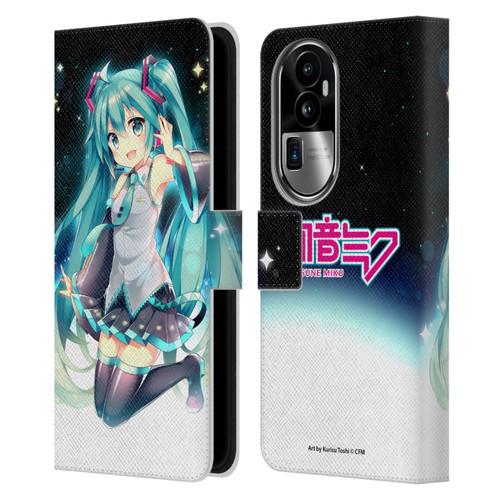 Hatsune Miku Graphics Night Sky Leather Book Wallet Case Cover For OPPO Reno10 Pro+