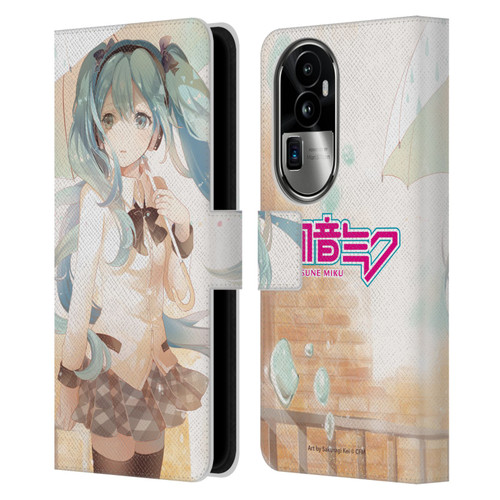 Hatsune Miku Graphics Rain Leather Book Wallet Case Cover For OPPO Reno10 Pro+