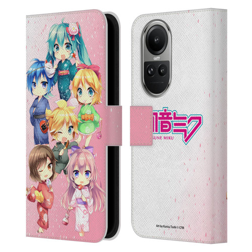 Hatsune Miku Virtual Singers Characters Leather Book Wallet Case Cover For OPPO Reno10 5G / Reno10 Pro 5G