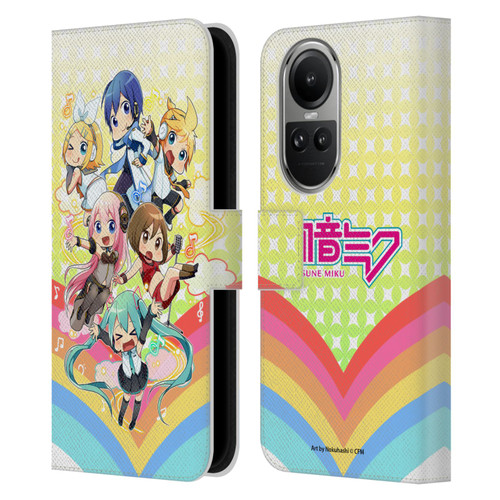 Hatsune Miku Virtual Singers Rainbow Leather Book Wallet Case Cover For OPPO Reno10 5G / Reno10 Pro 5G