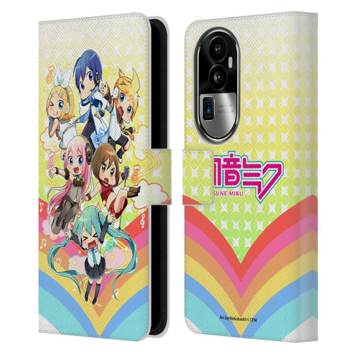 Hatsune Miku Virtual Singers Rainbow Leather Book Wallet Case Cover For OPPO Reno10 Pro+