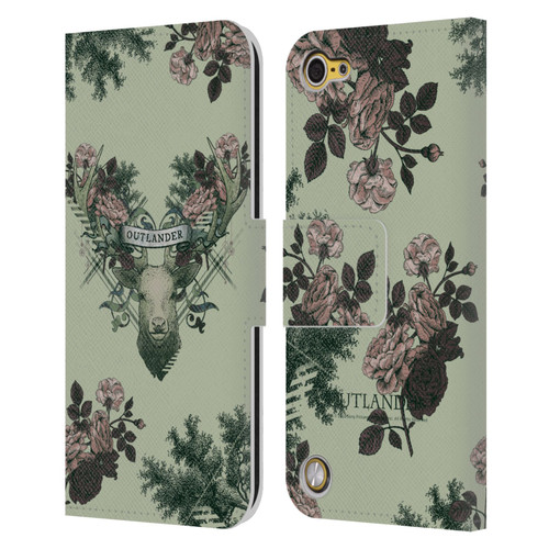 Outlander Composed Graphics Floral Deer Leather Book Wallet Case Cover For Apple iPod Touch 5G 5th Gen