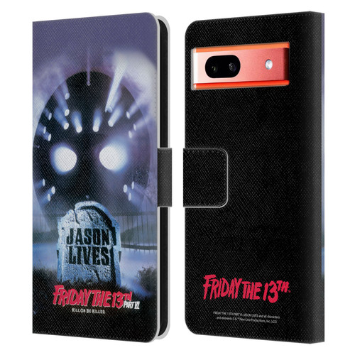 Friday the 13th Part VI Jason Lives Key Art Poster Leather Book Wallet Case Cover For Google Pixel 7a