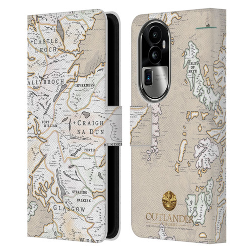 Outlander Seals And Icons Map Leather Book Wallet Case Cover For OPPO Reno10 Pro+