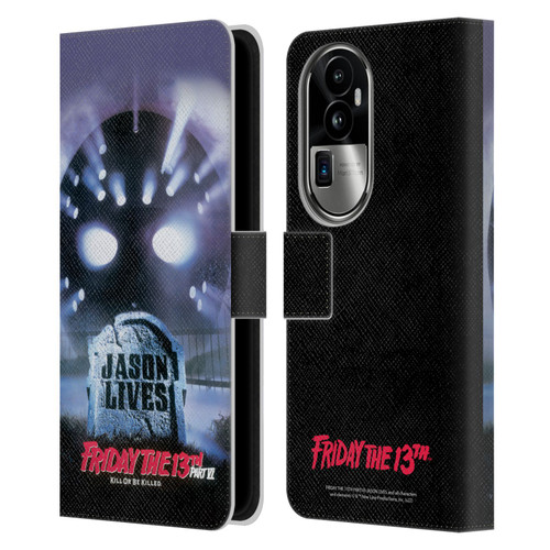 Friday the 13th Part VI Jason Lives Key Art Poster Leather Book Wallet Case Cover For OPPO Reno10 Pro+