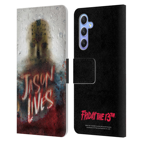 Friday the 13th Part VI Jason Lives Key Art Poster 2 Leather Book Wallet Case Cover For Samsung Galaxy A34 5G