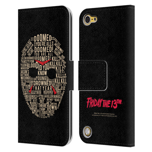 Friday the 13th 1980 Graphics Typography Leather Book Wallet Case Cover For Apple iPod Touch 5G 5th Gen