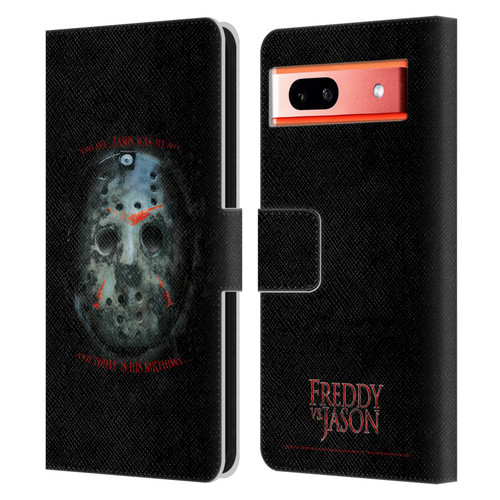 Freddy VS. Jason Graphics Jason's Birthday Leather Book Wallet Case Cover For Google Pixel 7a