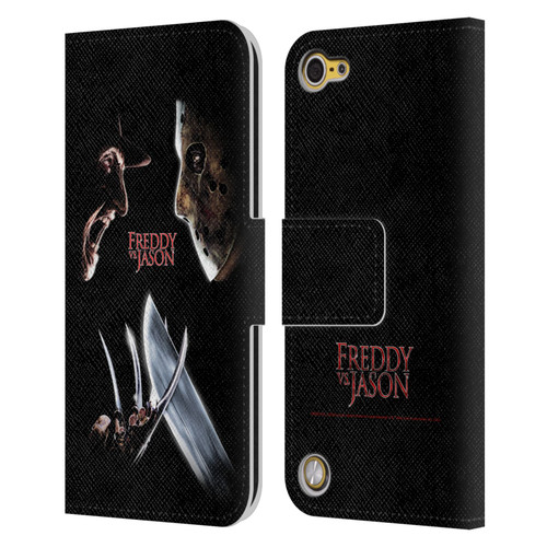 Freddy VS. Jason Graphics Freddy vs. Jason Leather Book Wallet Case Cover For Apple iPod Touch 5G 5th Gen
