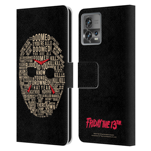 Friday the 13th 1980 Graphics Typography Leather Book Wallet Case Cover For Motorola Moto Edge 30 Fusion