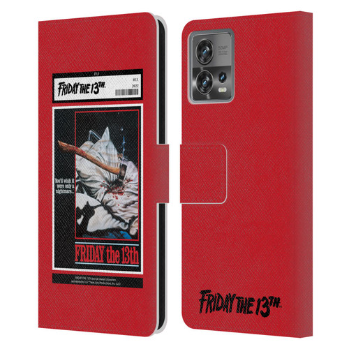 Friday the 13th 1980 Graphics Poster 2 Leather Book Wallet Case Cover For Motorola Moto Edge 30 Fusion