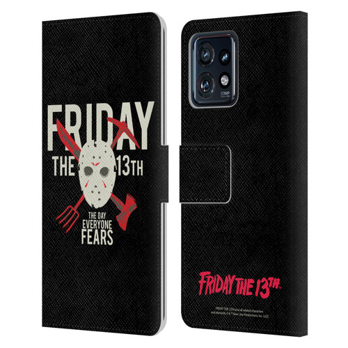 Friday the 13th 1980 Graphics The Day Everyone Fears Leather Book Wallet Case Cover For Motorola Moto Edge 40 Pro