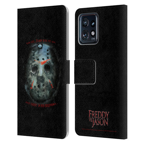 Freddy VS. Jason Graphics Jason's Birthday Leather Book Wallet Case Cover For Motorola Moto Edge 40 Pro