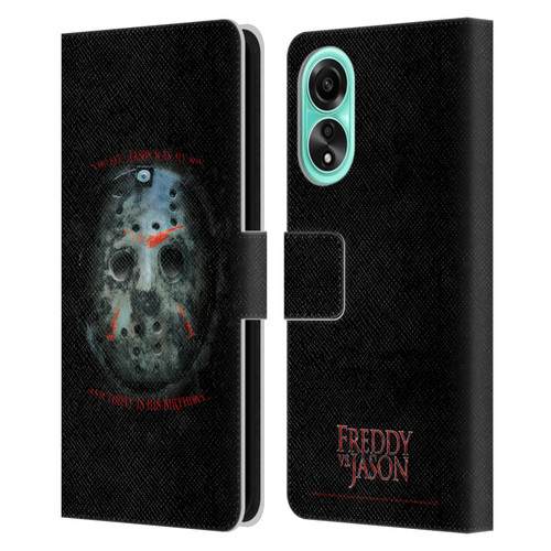 Freddy VS. Jason Graphics Jason's Birthday Leather Book Wallet Case Cover For OPPO A78 5G