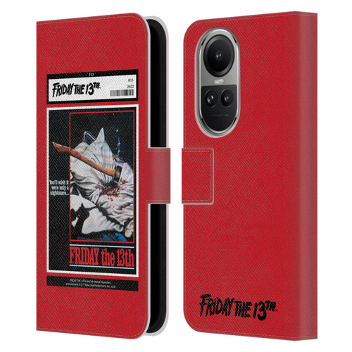 Friday the 13th 1980 Graphics Poster 2 Leather Book Wallet Case Cover For OPPO Reno10 5G / Reno10 Pro 5G