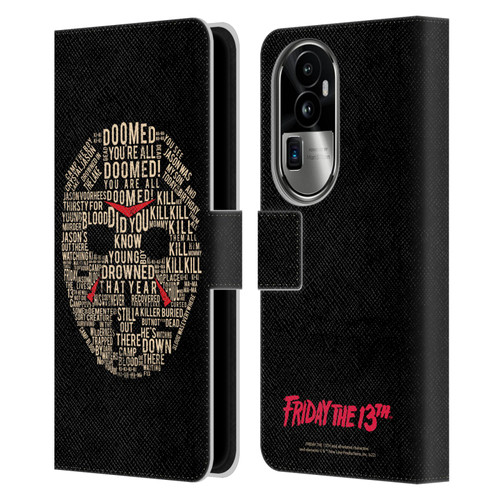 Friday the 13th 1980 Graphics Typography Leather Book Wallet Case Cover For OPPO Reno10 Pro+