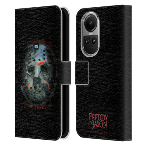 Freddy VS. Jason Graphics Jason's Birthday Leather Book Wallet Case Cover For OPPO Reno10 5G / Reno10 Pro 5G