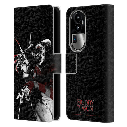 Freddy VS. Jason Graphics Freddy Leather Book Wallet Case Cover For OPPO Reno10 Pro+