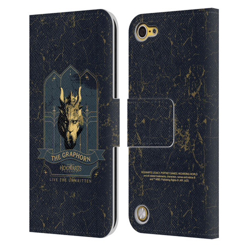 Hogwarts Legacy Graphics The Graphorn Leather Book Wallet Case Cover For Apple iPod Touch 5G 5th Gen