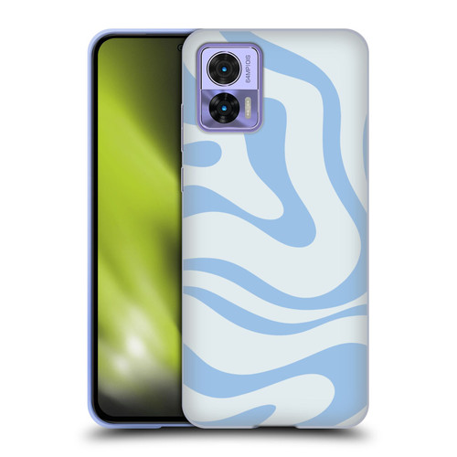 Kierkegaard Design Studio Art Blue Abstract Swirl Pattern Soft Gel Case for Motorola Edge 30 Neo 5G