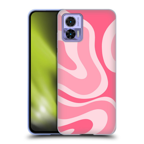 Kierkegaard Design Studio Art Modern Liquid Swirl Candy Pink Soft Gel Case for Motorola Edge 30 Neo 5G