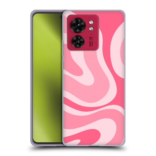 Kierkegaard Design Studio Art Modern Liquid Swirl Candy Pink Soft Gel Case for Motorola Moto Edge 40